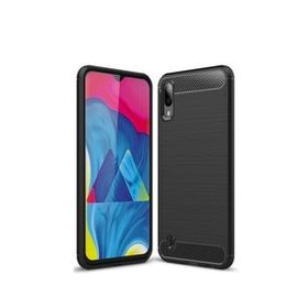 Microcase Samsung Galaxy M10 Brushed Carbon Fiber Silikon Siyah Kılıf