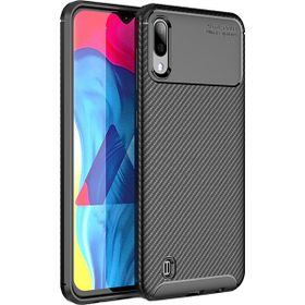 Microcase Samsung Galaxy M10 Maxy Serisi Carbon Fiber TPU Siyah Silikon Kılıf