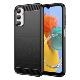 Microcase Samsung Galaxy M14 Brushed Carbon Fiber Siyah Cep Telefonu Kılıfı