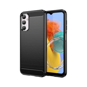 Microcase Samsung Galaxy M14 Brushed Carbon Fiber Siyah Cep Telefonu Kılıfı