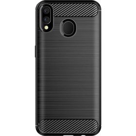 Microcase Samsung Galaxy M20 Brushed Carbon Fiber Silikon Kılıf