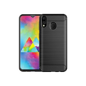 Microcase Samsung Galaxy M20 Brushed Carbon Fiber Silikon Kılıf