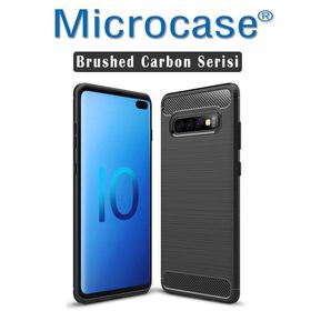 Microcase Samsung Galaxy S10 Brushed Carbon Fiber Silikon Kılıf