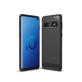 Microcase Samsung Galaxy S10 Brushed Carbon Fiber Silikon Kılıf