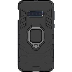 Microcase Samsung Galaxy S10E Batman Serisi Yüzük Standlı Armor Siyah Kılıf