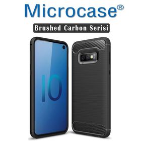 Microcase Samsung Galaxy S10E Brushed Carbon Fiber Silikon Kılıf