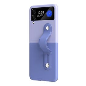 Microcase Samsung Z Flip 3 Parmak Tutuculu Mor Plastik Kılıf