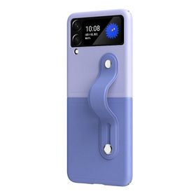 Microcase Samsung Z Flip 3 Parmak Tutuculu Mor Plastik Kılıf