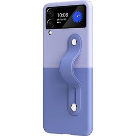 Microcase Samsung Z Flip 3 Parmak Tutuculu Mor Plastik Kılıf
