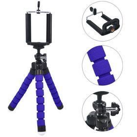 Microcase Sünger Ayaklı Akrobatik Cep Telefonu Mavi 3 Ayak Ahtapot Tripod