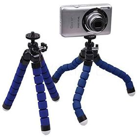 Microcase Sünger Ayaklı Akrobatik Cep Telefonu Mavi 3 Ayak Ahtapot Tripod