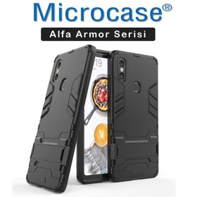 Microcase Xiaomi Mi 8 Alfa Serisi Armor Standlı Perfect Protect Koruma Kılıf