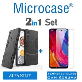 Microcase Xiaomi Mi 8 Alfa Serisi Armor Standlı Perfect Protect Koruma Kılıf