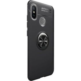 Microcase Xiaomi Mi 8 SE Focus Serisi Yüzük Standlı Siyah Silikon Kılıf
