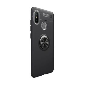 Microcase Xiaomi Mi 8 SE Focus Serisi Yüzük Standlı Siyah Silikon Kılıf