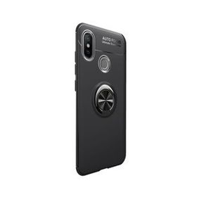 Microcase Xiaomi Mi 8 SE Focus Serisi Yüzük Standlı Siyah Silikon Kılıf