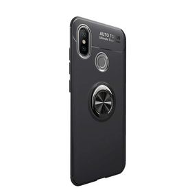 Microcase Xiaomi Mi 8 SE Focus Serisi Yüzük Standlı Siyah Silikon Kılıf