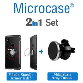 Microcase Xiaomi Mi 8 Yüzük Standlı Armor Kılıf