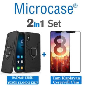 Microcase Xiaomi Mi 8 Yüzük Standlı Armor Kılıf