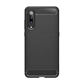Microcase Xiaomi Mi 9 Explorer Brushed Carbon Fiber Silikon Siyah Kılıf