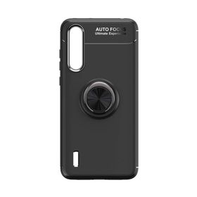 Microcase Xiaomi Mi 9 Focus Serisi Yüzük Standlı Siyah Silikon Kılıf