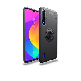 Microcase Xiaomi Mi 9 Focus Serisi Yüzük Standlı Siyah Silikon Kılıf