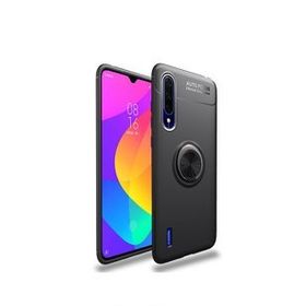 Microcase Xiaomi Mi 9 Focus Serisi Yüzük Standlı Siyah Silikon Kılıf