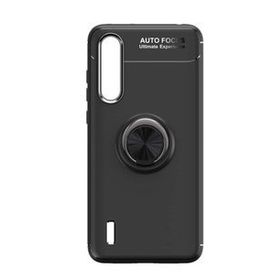 Microcase Xiaomi Mi 9 Focus Serisi Yüzük Standlı Siyah Silikon Kılıf
