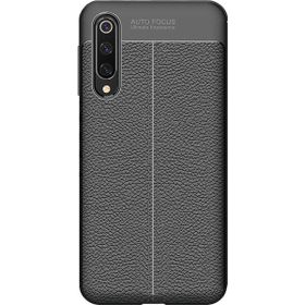 Microcase Xiaomi Mi 9 Leather Tpu Silikon Siyah Kılıf