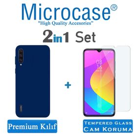 Microcase Xiaomi Mi 9 Premium Matte Lacivert Silikon Kılıf