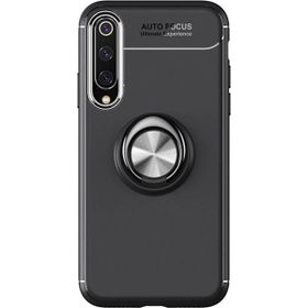 Microcase Xiaomi Mi 9 SE Focus Serisi Yüzük Standlı Siyah Silikon Kılıf