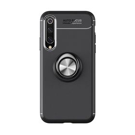 Microcase Xiaomi Mi 9 SE Focus Serisi Yüzük Standlı Siyah Silikon Kılıf