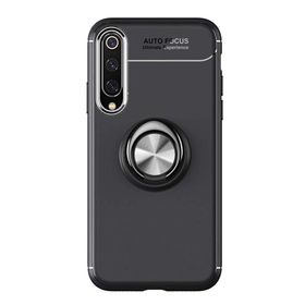Microcase Xiaomi Mi 9 SE Focus Serisi Yüzük Standlı Siyah Silikon Kılıf
