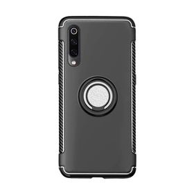 Microcase Xiaomi Mi 9 Yüzük Standlı Armor Silikon Siyah Kılıf