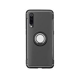 Microcase Xiaomi Mi 9 Yüzük Standlı Armor Silikon Siyah Kılıf