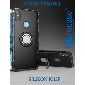 Microcase Xiaomi Mi A2 Lite Yüzük Standlı Armor Silikon Kılıf