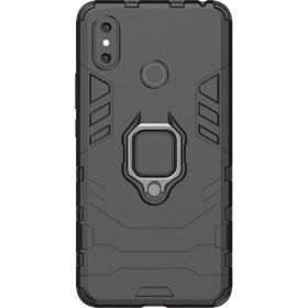 Microcase Xiaomi Mi Max 3 Batman Serisi Yüzük Standlı Armor Siyah Kılıf