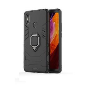 Microcase Xiaomi Mi Max 3 Batman Serisi Yüzük Standlı Armor Siyah Kılıf