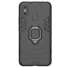 Microcase Xiaomi Mi Max 3 Batman Serisi Yüzük Standlı Armor Siyah Kılıf