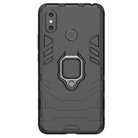 Microcase Xiaomi Mi Max 3 Batman Serisi Yüzük Standlı Armor Siyah Kılıf