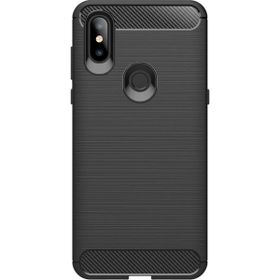 Microcase Xiaomi Mi Mix 3 Brushed Carbon Fiber Silikon TPU Siyah Kılıf