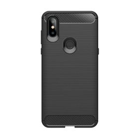 Microcase Xiaomi Mi Mix 3 Brushed Carbon Fiber Silikon TPU Siyah Kılıf