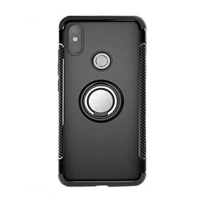 Microcase Xiaomi Mi Mix 3 Yüzük Standlı Armor Siyah Silikon Kılıf