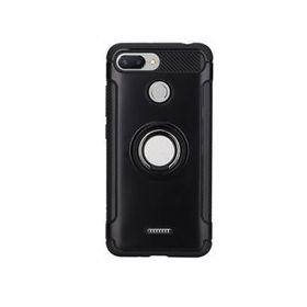 Microcase Xiaomi Redmi 6 Yüzük Standlı Armor Siyah Silikon Kılıf