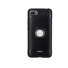 Microcase Xiaomi Redmi 6A Yüzük Standlı Armor Siyah Silikon Kılıf