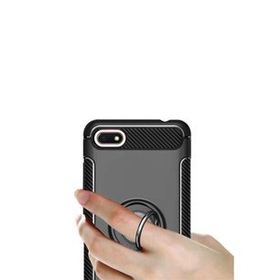 Microcase Xiaomi Redmi 6A Yüzük Standlı Armor Siyah Silikon Kılıf