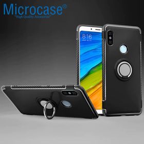 Microcase Xiaomi Redmi Note 5 Pro Yüzük Standlı Armor Silikon Kılıf