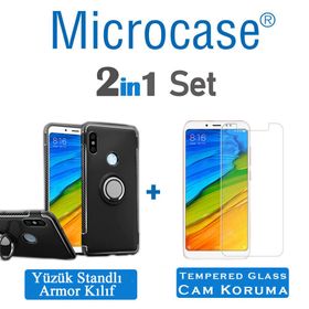 Microcase Xiaomi Redmi Note 5 Pro Yüzük Standlı Armor Silikon Kılıf