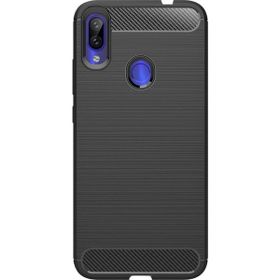 Microcase Xiaomi Redmi Note 7 Brushed Carbon Fiber Silikon TPU Siyah Kılıf