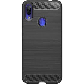 Microcase Xiaomi Redmi Note 7S Brushed Carbon Fiber TPU Siyah Silikon Kılıf